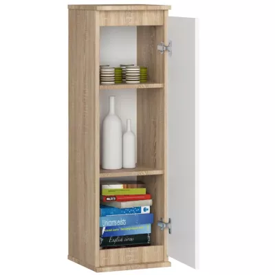 Schmaler Wandschrank VALESTRA – Sonoma Eiche / Weiß