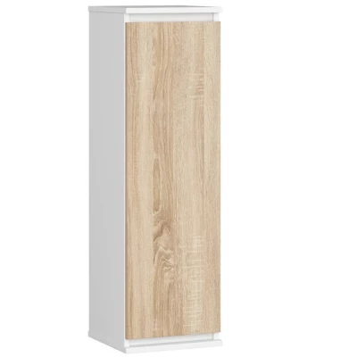 Schmaler Wandschrank VALESTRA – Weiß / Sonoma Eiche