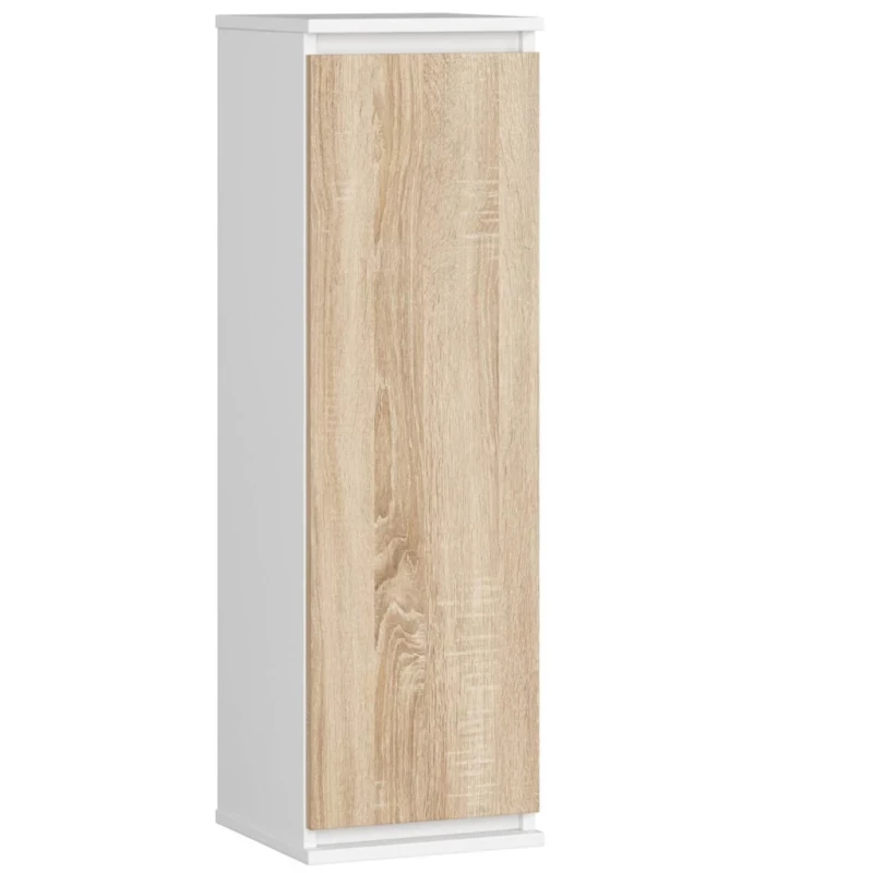 Schmaler Wandschrank VALESTRA – Weiß / Sonoma Eiche