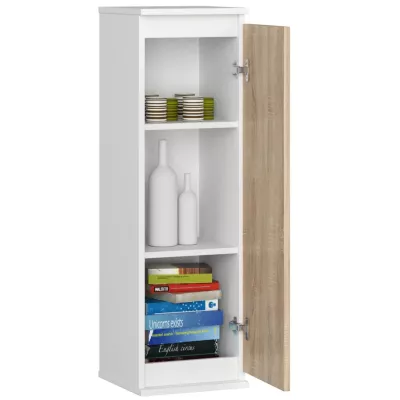 Schmaler Wandschrank VALESTRA – Weiß / Sonoma Eiche