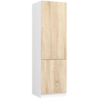 Schrank für Einbaukühlschrank TRIVORA – Breite 60 cm, Weiß/Sonoma-Eiche