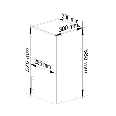 Küchenoberschrank TRIVORA – Breite 30 cm, Weiß/Sonoma Eiche