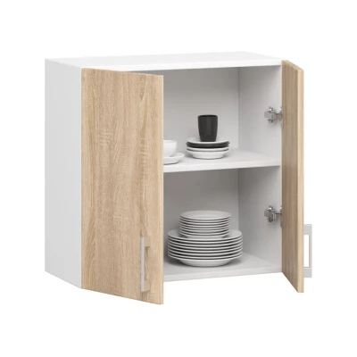 Küchenoberschrank TRIVORA – Breite 60 cm, Weiß/Sonoma Eiche