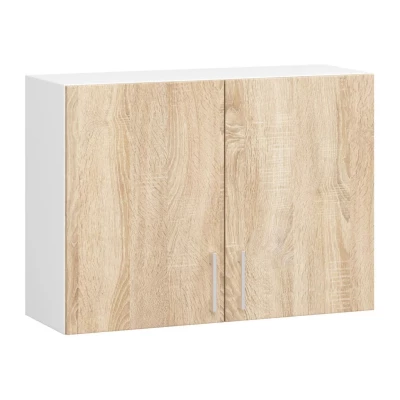 Küchenoberschrank TRIVORA – Breite 80 cm, Weiß/Sonoma Eiche