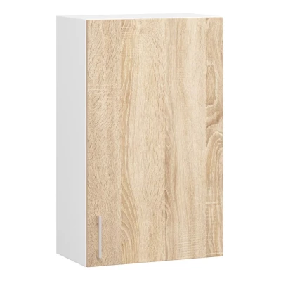 TRIVORA Hängeschrank mit einer Tür – Breite 50 cm, Weiß/Sonoma Eiche