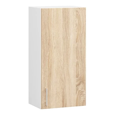 TRIVORA Hängeschrank mit einer Tür – Breite 40 cm, Weiß/Sonoma Eiche
