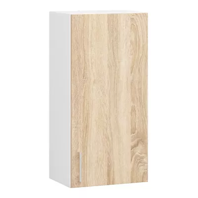 TRIVORA Hängeschrank mit einer Tür – Breite 40 cm, Weiß/Sonoma Eiche