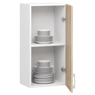 TRIVORA Hängeschrank mit einer Tür – Breite 40 cm, Weiß/Sonoma Eiche