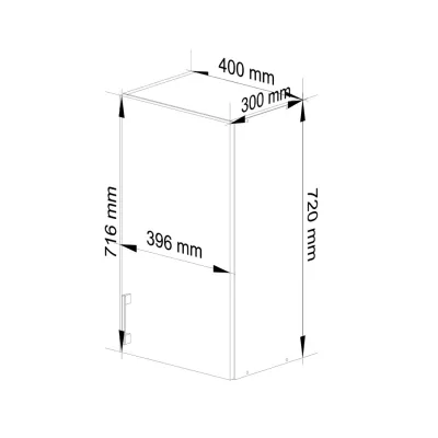 TRIVORA Hängeschrank mit einer Tür – Breite 40 cm, Weiß/Sonoma Eiche