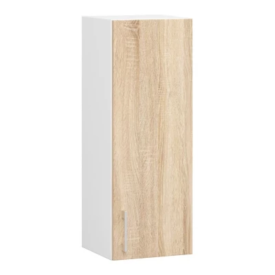 TRIVORA Hängeschrank mit einer Tür – Breite 30 cm, Weiß/Sonoma Eiche