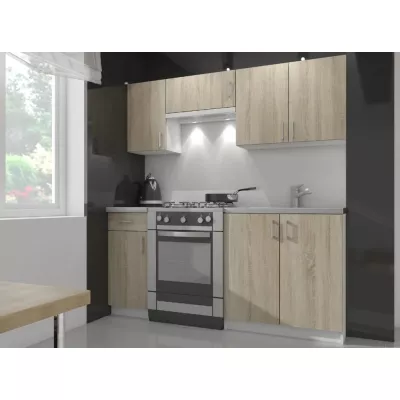 TRIVORA Hängeschrank mit einer Tür – Breite 30 cm, Weiß/Sonoma Eiche