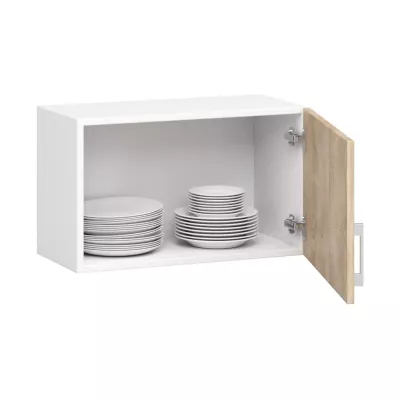 TRIVORA Oberschrank für Dunstabzugshauben – Breite 60 cm, Weiß/Sonoma Eiche