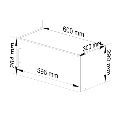 TRIVORA Oberschrank für Dunstabzugshauben – Breite 60 cm, Weiß/Sonoma Eiche