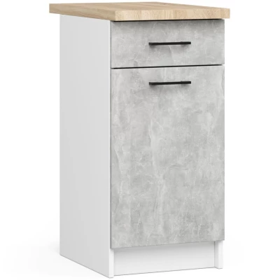 Unterschrank 40 cm VERMINA mit Schublade - weiß/Beton