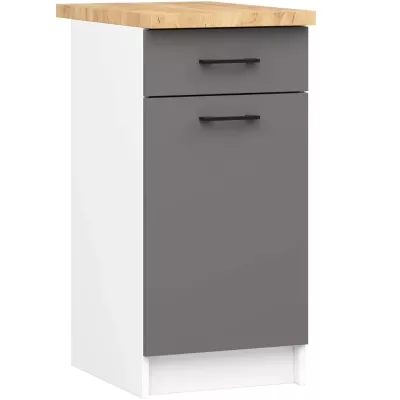 Unterschrank 40 cm VERMINA mit Schublade - weiß/grau