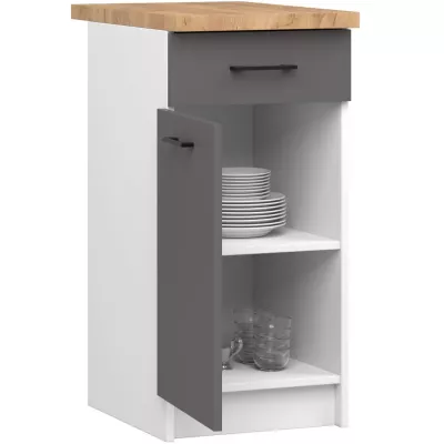 Unterschrank 40 cm VERMINA mit Schublade - weiß/grau