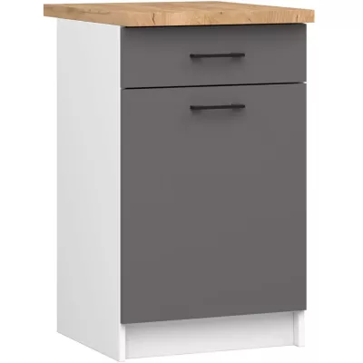 Unterschrank 50 cm VERMINA mit Schublade - weiß/grau