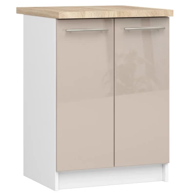 Unterschrank 60 cm VERMINA - weiß / cappuccino glänzend