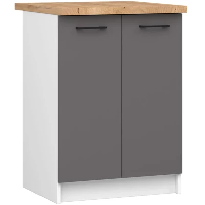 Unterschrank 60 cm VERMINA - weiß/grau