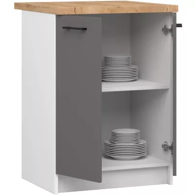 Unterschrank 60 cm VERMINA - weiß/grau