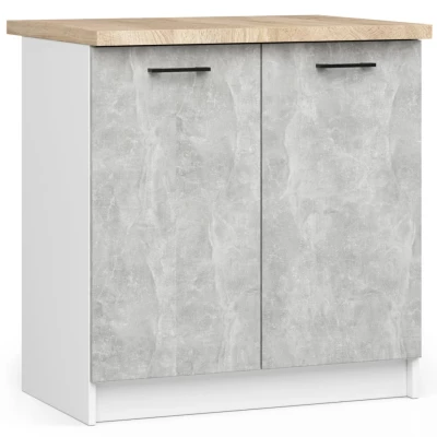Unterschrank 80 cm VERMINA - weiß / Beton