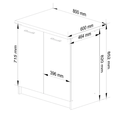 Unterschrank 80 cm VERMINA - weiß / weiß glänzend