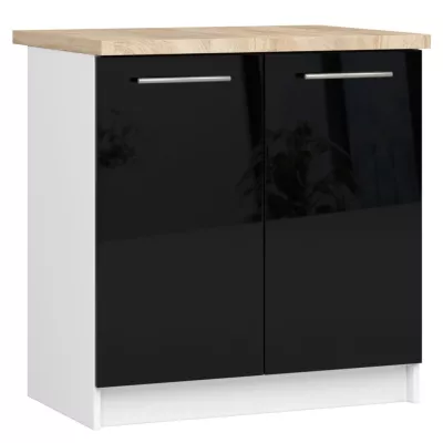 Unterschrank 80 cm VERMINA – weiß/schwarz glänzend