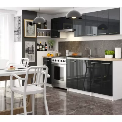 Unterschrank 80 cm VERMINA – weiß/schwarz glänzend