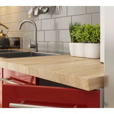 Unterschrank 80 cm VERMINA – weiß/rot glänzend