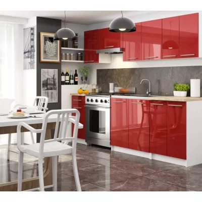 Unterschrank 80 cm VERMINA – weiß/rot glänzend