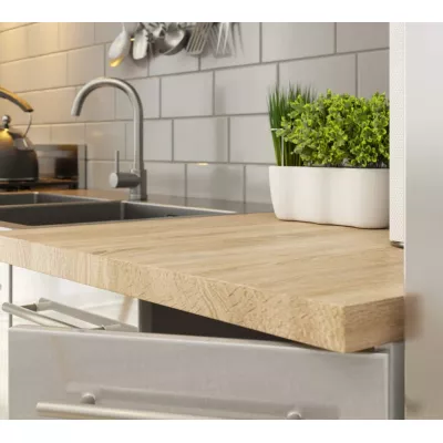 Unterschrank 80 cm VERMINA – weiß/hellgrau glänzend