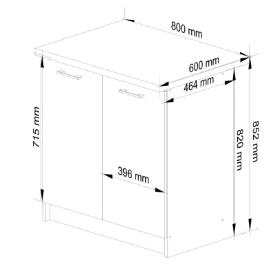 Unterschrank 80 cm VERMINA - weiß/grau