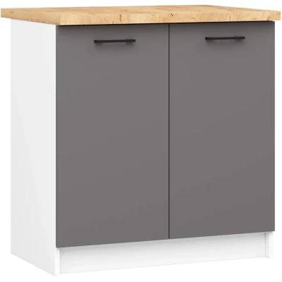 Unterschrank 80 cm VERMINA - weiß/grau