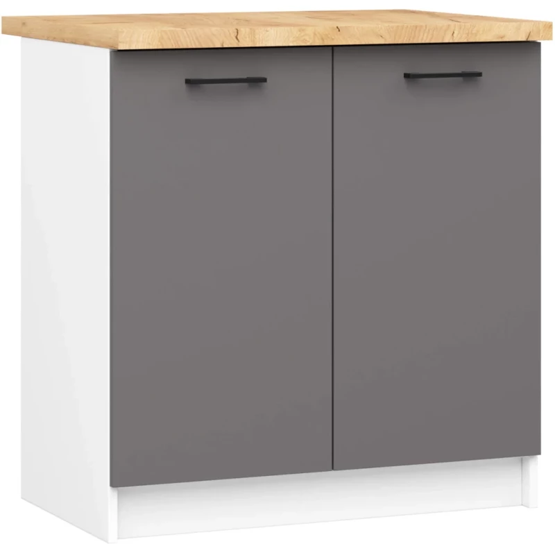 Unterschrank 80 cm VERMINA - weiß/grau