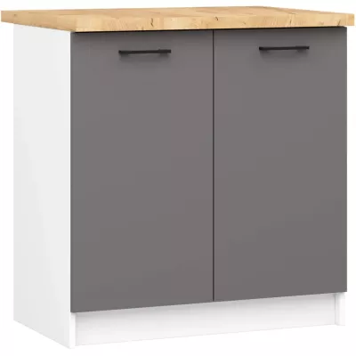 Unterschrank 80 cm VERMINA - weiß/grau