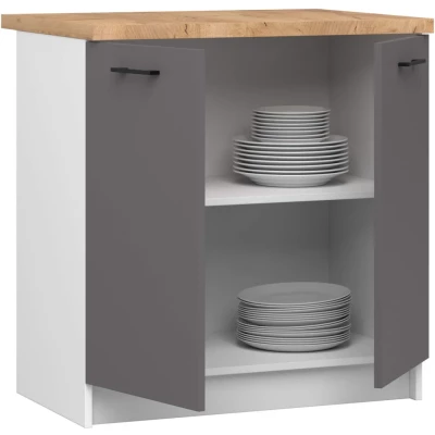 Unterschrank 80 cm VERMINA - weiß/grau