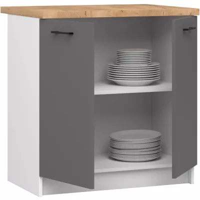 Unterschrank 80 cm VERMINA - weiß/grau