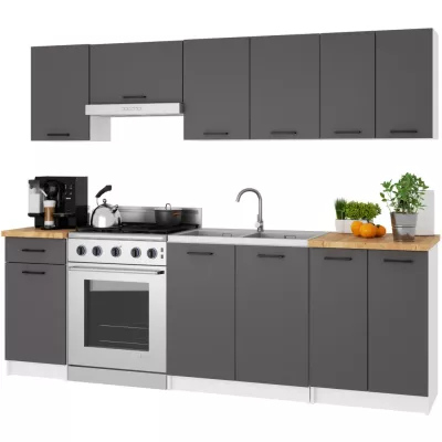 Unterschrank 80 cm VERMINA - weiß/grau