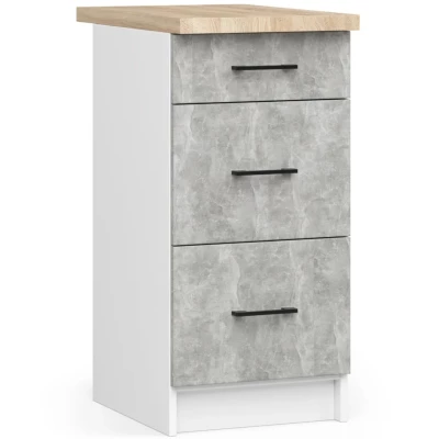 Unterschrank 40 cm VERMINA - weiß / Beton
