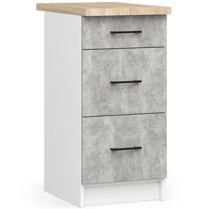 Unterschrank 40 cm VERMINA - weiß / Beton