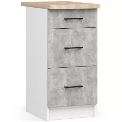 Unterschrank 40 cm VERMINA - weiß / Beton