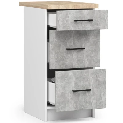Unterschrank 40 cm VERMINA - weiß / Beton