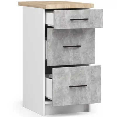 Unterschrank 40 cm VERMINA - weiß / Beton