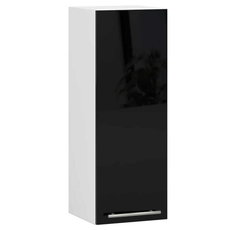 Küchenoberschrank 30 cm VERMINA – weiß/schwarz glänzend