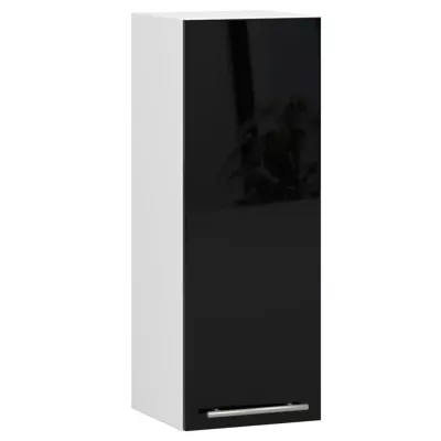 Küchenoberschrank 30 cm VERMINA – weiß/schwarz glänzend
