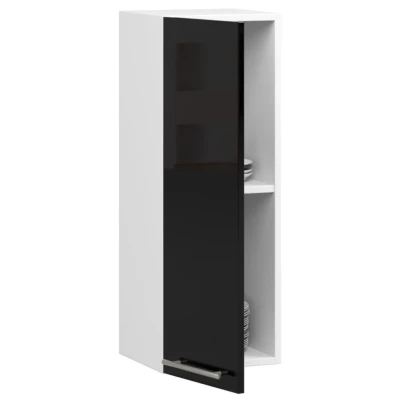 Küchenoberschrank 30 cm VERMINA – weiß/schwarz glänzend