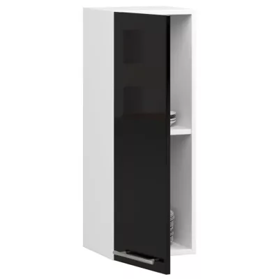 Küchenoberschrank 30 cm VERMINA – weiß/schwarz glänzend
