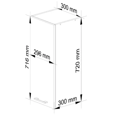 Oberschrank 30 cm VERMINA - weiß / Beton