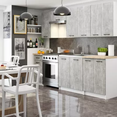 Oberschrank 30 cm VERMINA - weiß / Beton