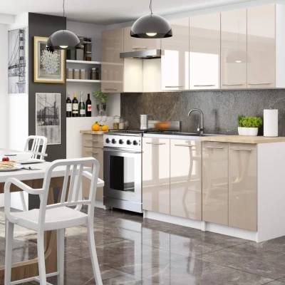 Oberschrank 40 cm VERMINA - Weiß/Cappuccino glänzend